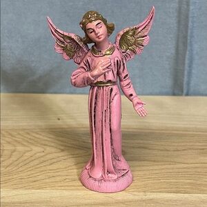 1950's Pink Italian Molded plastic ANGEL 4.5'', Made in Italy